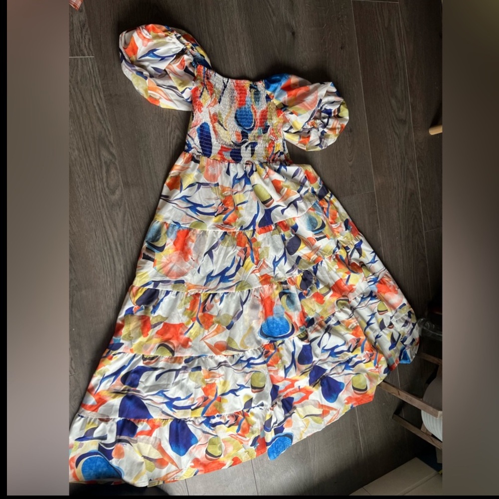 Puff sleeve maxi dress